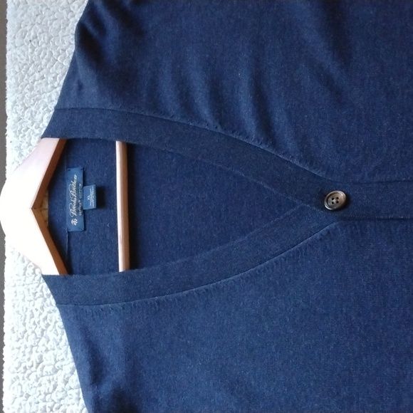 Brooks Brothers XL Navy Supima Cotton Cardigan With Mother of Pearl Buttons